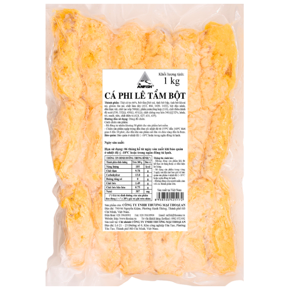 Cá Phi Lê Tẩm Bột Thoại An (250g, 1kg)