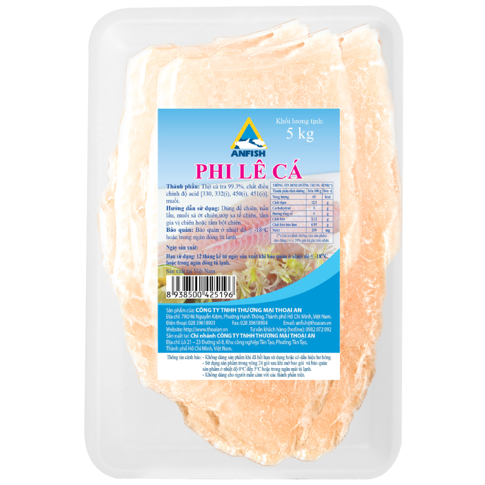 Phi Lê Cá Thoại An - Đông Lạnh (454g, 1kg, 2kg, 5kg)