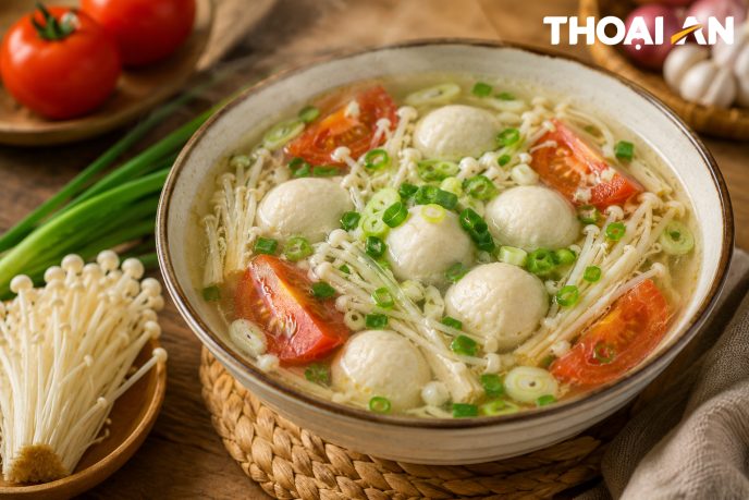 Canh cá viên nấm kim châm – Món ngon 10 phút cho gia đình bận rộn Canh ca vien nam kim cham logo