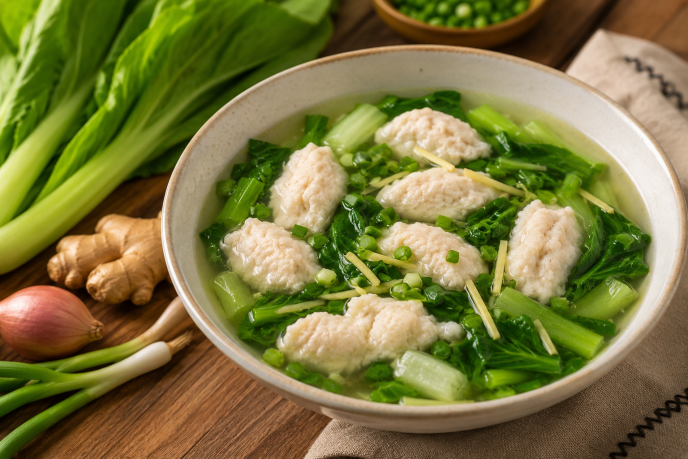 Canh cha ca nau cai be xanh