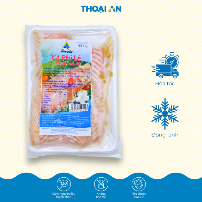 Cá phi lê muối sả không ớt Thoại An 454g (Đông lạnh)