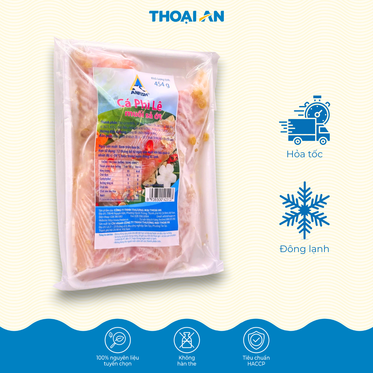 Cá phi lê muối sả không ớt Thoại An 454g (Đông lạnh) Cá phi lê muối sả không ớt Thoại An 454g (Đông lạnh) - Ảnh 2