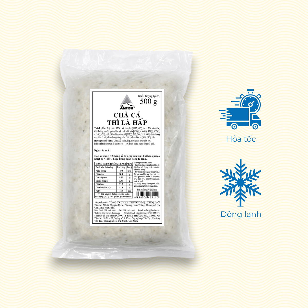 Thoai An Steamed Fish Cake with Dill 500g (Frozen) Thoai An Steamed Fish Cake with Dill 500g (Frozen)