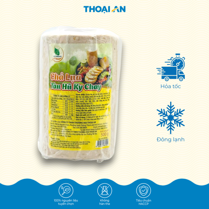 Chả lụa tàu hũ ky chay Thoại An 500g (Đông lạnh)