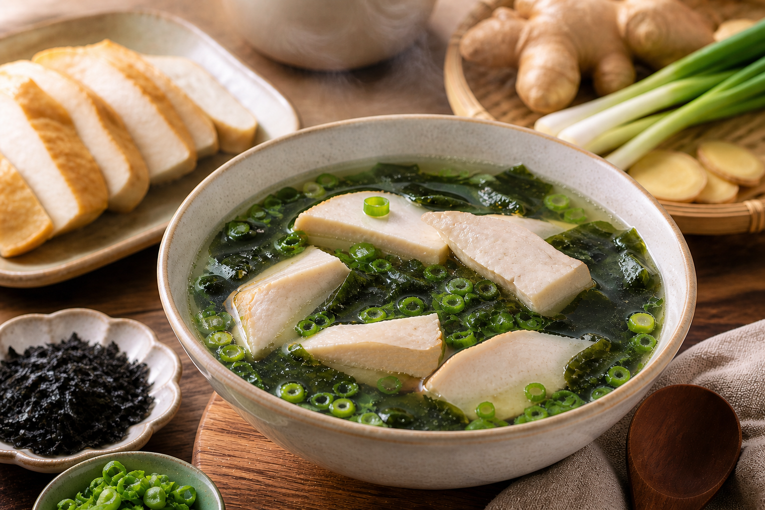 Canh cha ca nau rong bien