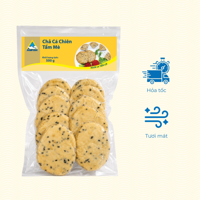 Chả cá chiên tẩm mè Thoại An 500g (Hàng mát)